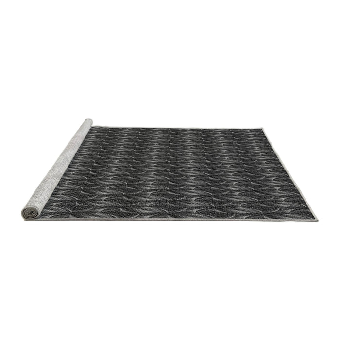Sideview of Machine Washable Transitional Charcoal Black Rug, wshpat3018gry