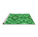 Sideview of Machine Washable Transitional Neon Green Rug, wshpat3019grn