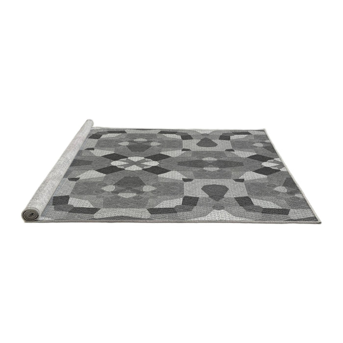 Sideview of Machine Washable Transitional Ash Gray Rug, wshpat3019gry