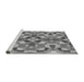 Sideview of Machine Washable Transitional Ash Gray Rug, wshpat3019gry