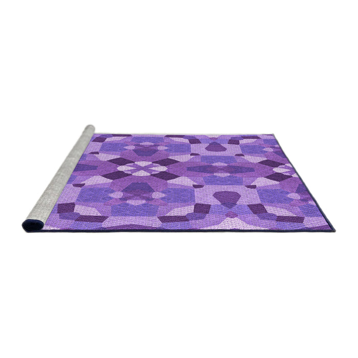 Sideview of Machine Washable Transitional Purple Plum Purple Rug, wshpat3019pur