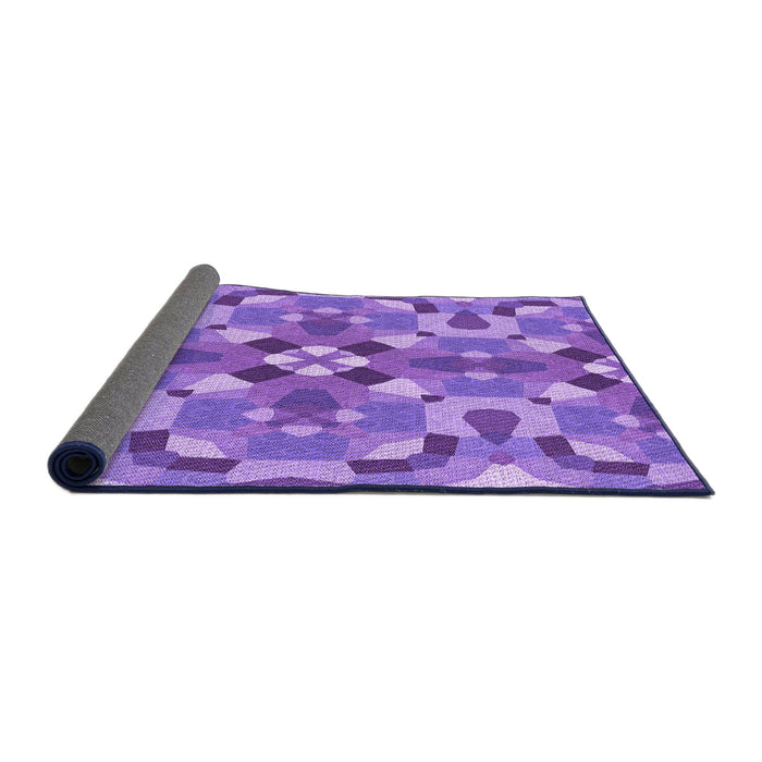 Thickness of Patterned Purple Plum Purple Rug, pat3019pur