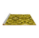 Sideview of Machine Washable Transitional Dark Yellow Green Rug, wshpat3019yw