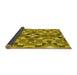 Thickness of Patterned Dark Yellow Green Rug, pat3019yw