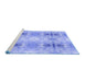 Sideview of Machine Washable Transitional Light Slate Blue Rug, wshpat302blu