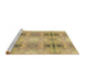 Sideview of Machine Washable Transitional Copper Brown Rug, wshpat302brn