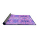 Thickness of Patterned Bright Lilac Purple Rug, pat302pur