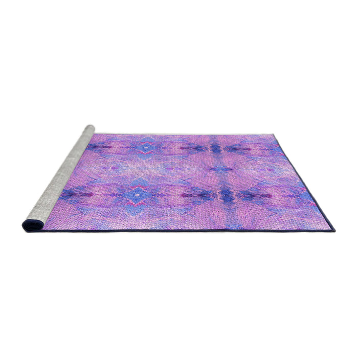 Sideview of Machine Washable Transitional Bright Lilac Purple Rug, wshpat302pur