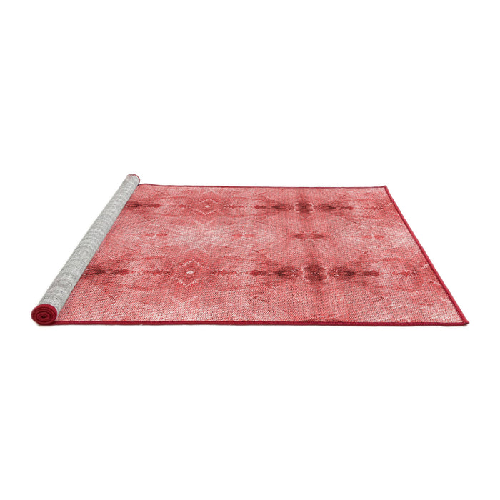 Sideview of Machine Washable Transitional Light Coral Pink Rug, wshpat302rd