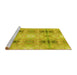 Sideview of Machine Washable Transitional Golden Yellow Rug, wshpat302yw