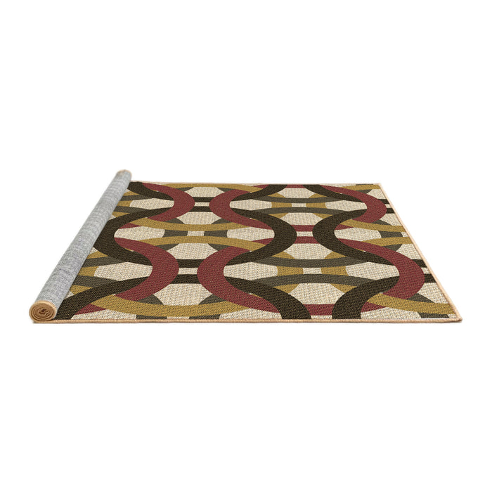 Sideview of Machine Washable Transitional Red Brown Rug, wshpat3020brn
