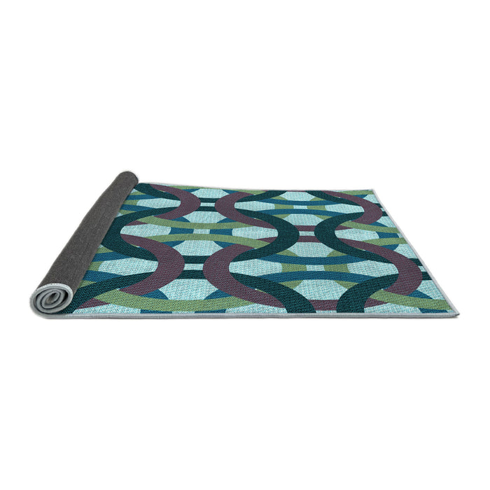 Thickness of Patterned Tiffany Blue Rug, pat3020lblu