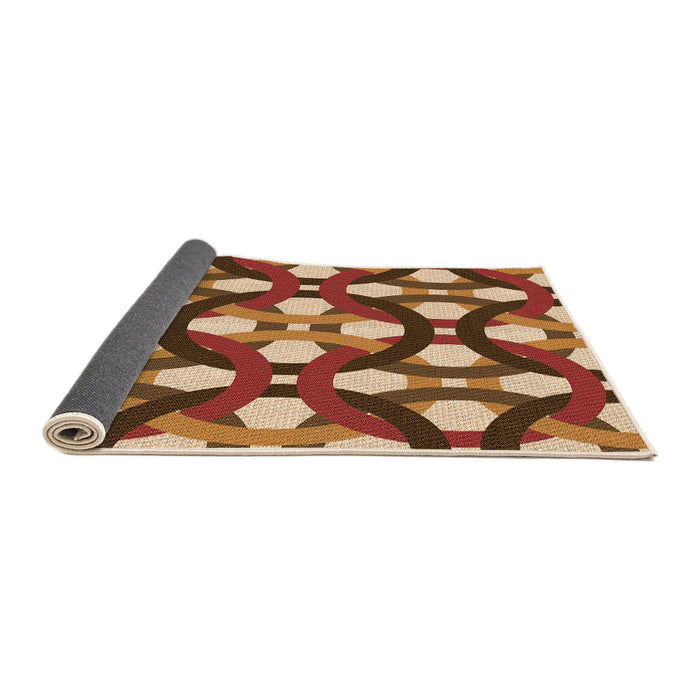 Thickness of Patterned Brown Sand Brown Rug, pat3020org