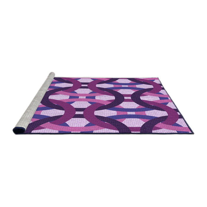 Sideview of Machine Washable Transitional Dark Magenta Purple Rug, wshpat3020pur