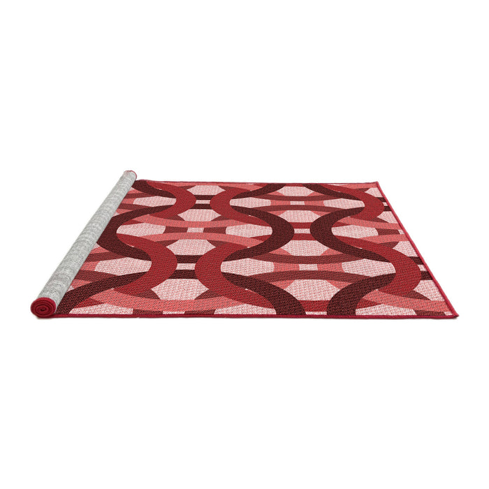 Sideview of Machine Washable Transitional Light Coral Pink Rug, wshpat3020rd