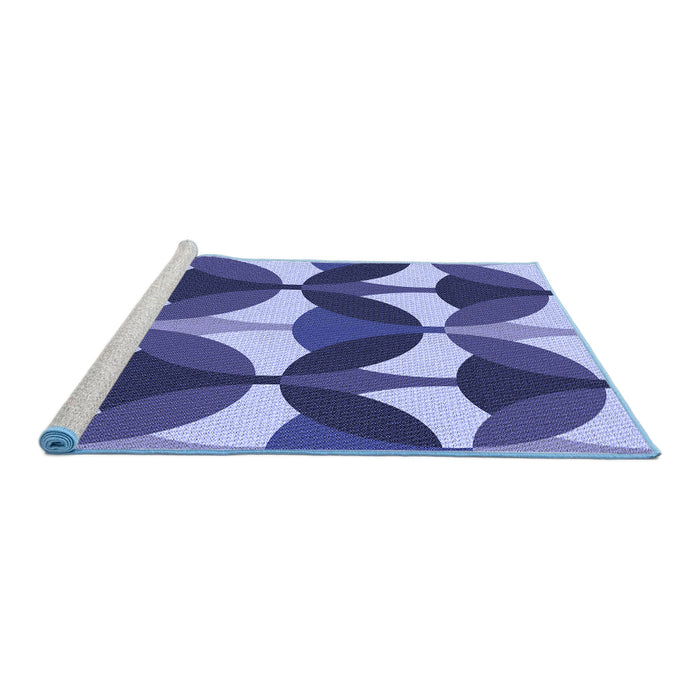 Sideview of Machine Washable Transitional Denim Dark Blue Rug, wshpat3021blu