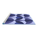 Sideview of Machine Washable Transitional Denim Dark Blue Rug, wshpat3021blu