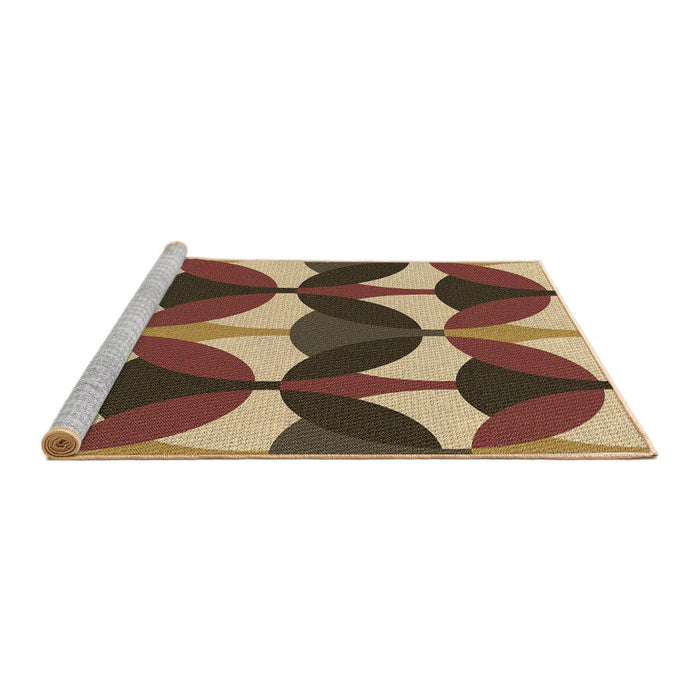 Sideview of Machine Washable Transitional Red Brown Rug, wshpat3021brn