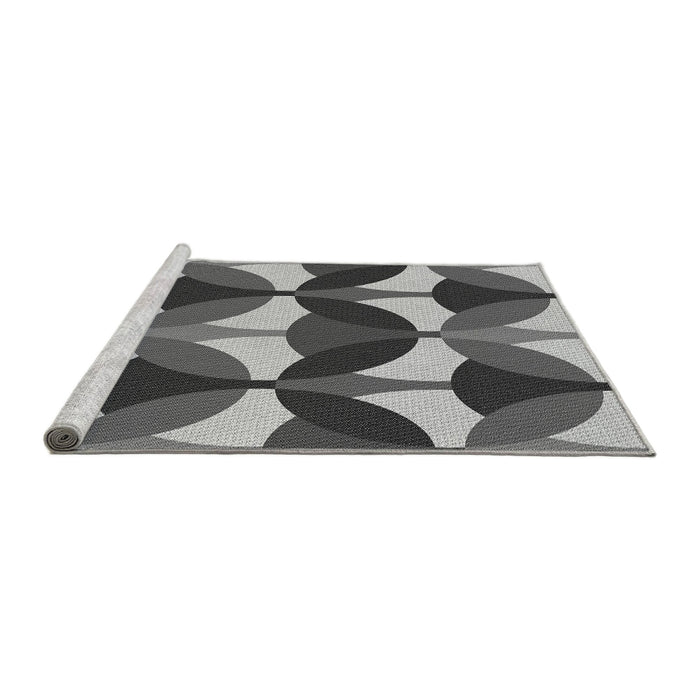 Sideview of Machine Washable Transitional Black Rug, wshpat3021gry