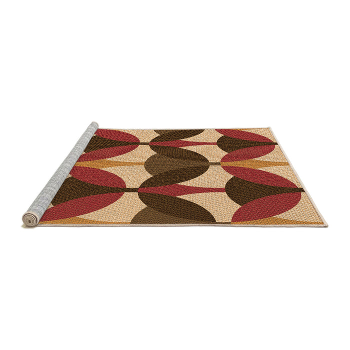 Sideview of Machine Washable Transitional Brown Sand Brown Rug, wshpat3021org