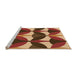 Sideview of Machine Washable Transitional Brown Sand Brown Rug, wshpat3021org