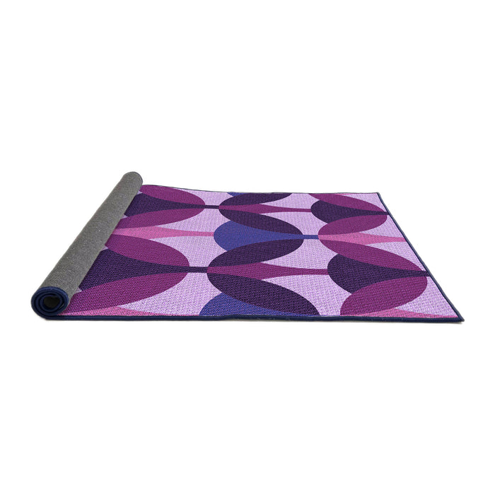 Thickness of Patterned Dark Magenta Purple Rug, pat3021pur