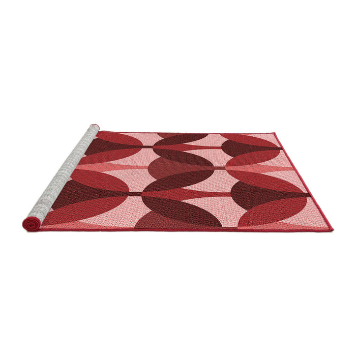 Sideview of Machine Washable Transitional Pastel Red Pink Rug, wshpat3021rd