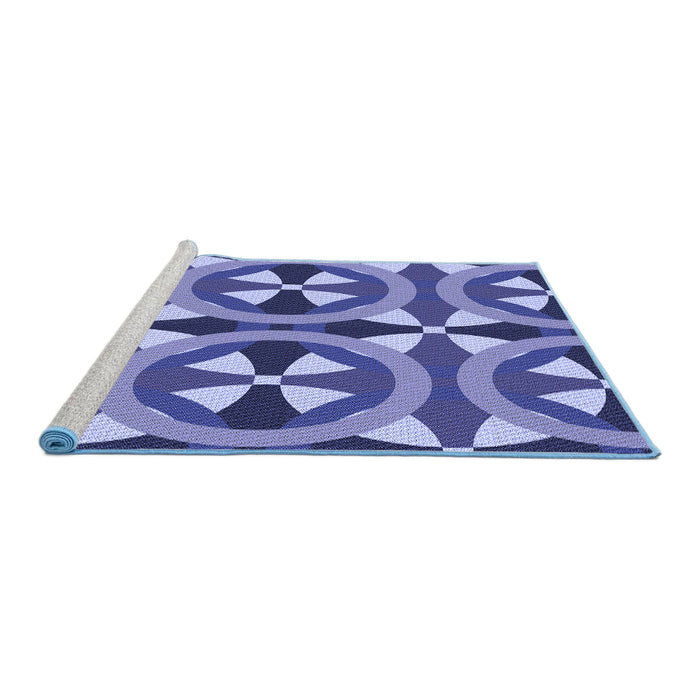 Sideview of Machine Washable Transitional Purple Mimosa Purple Rug, wshpat3022blu