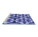 Sideview of Machine Washable Transitional Purple Mimosa Purple Rug, wshpat3022blu