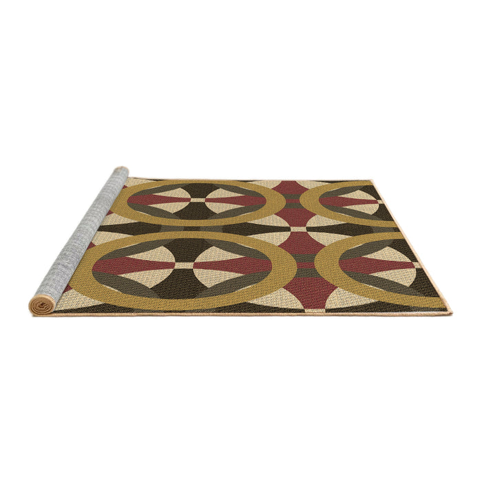 Sideview of Machine Washable Transitional Red Brown Rug, wshpat3022brn
