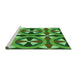 Sideview of Machine Washable Transitional Lime Green Rug, wshpat3022grn