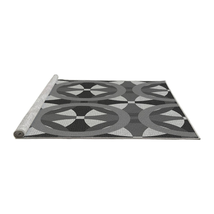 Sideview of Machine Washable Transitional Dark Gray Rug, wshpat3022gry