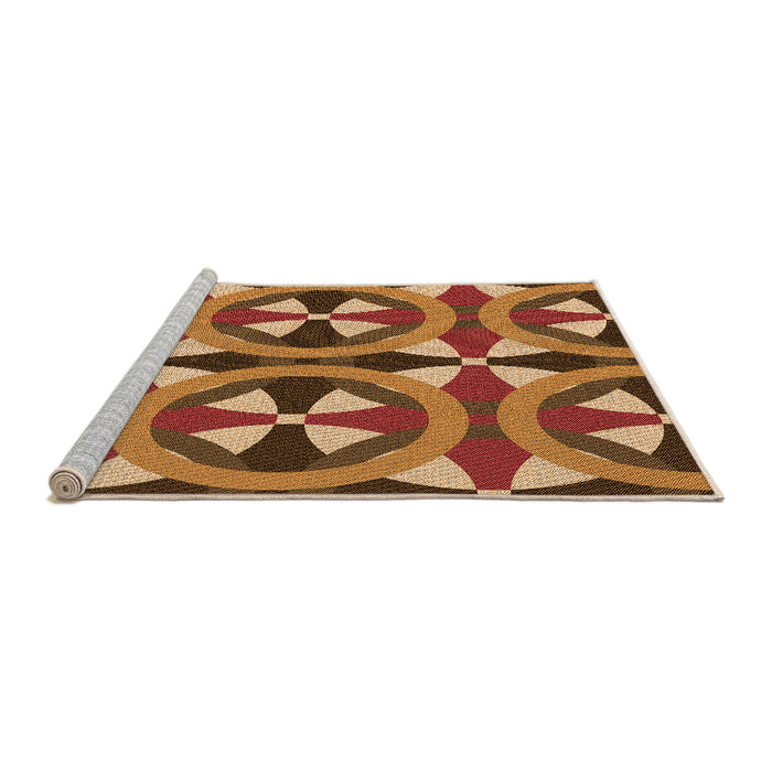 Sideview of Machine Washable Transitional Orange Rug, wshpat3022org