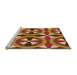 Sideview of Machine Washable Transitional Orange Rug, wshpat3022org