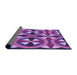 Thickness of Patterned Dark Magenta Purple Rug, pat3022pur