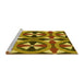 Sideview of Machine Washable Transitional Yellow Rug, wshpat3022yw