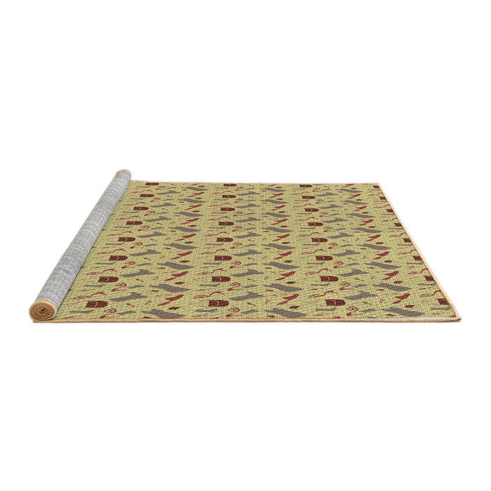 Sideview of Machine Washable Transitional Copper Brown Rug, wshpat3023brn