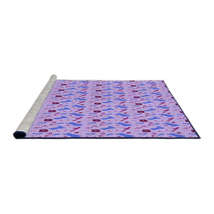 Sideview of Machine Washable Transitional Mauve Purple Rug, wshpat3023pur