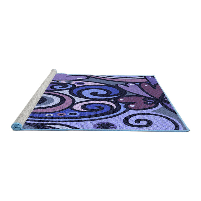 Sideview of Machine Washable Transitional Purple Rug, wshpat3024blu