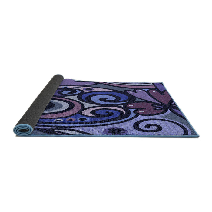 Thickness of Patterned Purple Rug, pat3024blu