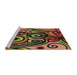 Sideview of Machine Washable Transitional Night Red Rug, wshpat3024brn