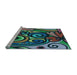 Sideview of Machine Washable Transitional Mint Green Rug, wshpat3024lblu