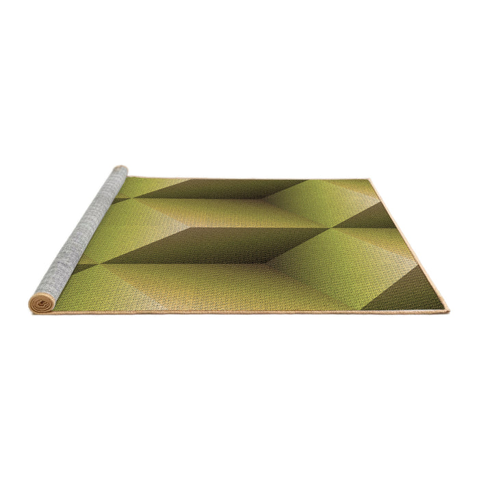 Sideview of Machine Washable Transitional Dark Bronze Brown Rug, wshpat3025brn