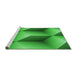 Sideview of Machine Washable Transitional Green Rug, wshpat3025grn