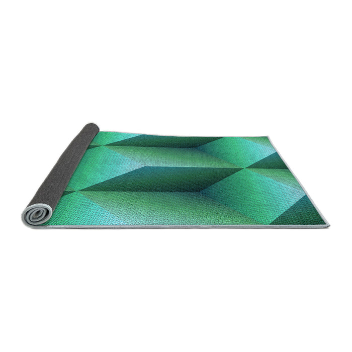 Thickness of Patterned Medium Spring Green Rug, pat3025lblu