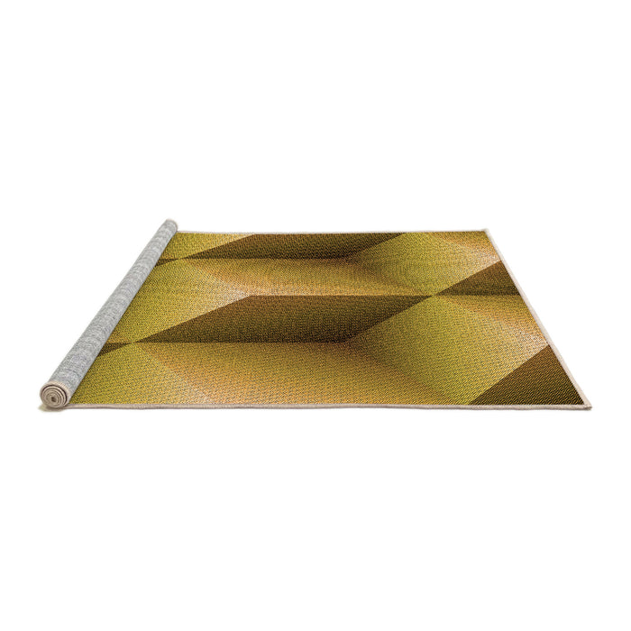 Sideview of Machine Washable Transitional Dark Bronze Brown Rug, wshpat3025org