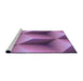 Sideview of Machine Washable Transitional Orchid Purple Rug, wshpat3025pur