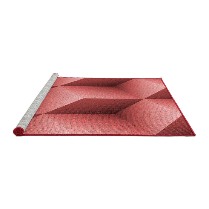 Sideview of Machine Washable Transitional Red Rug, wshpat3025rd