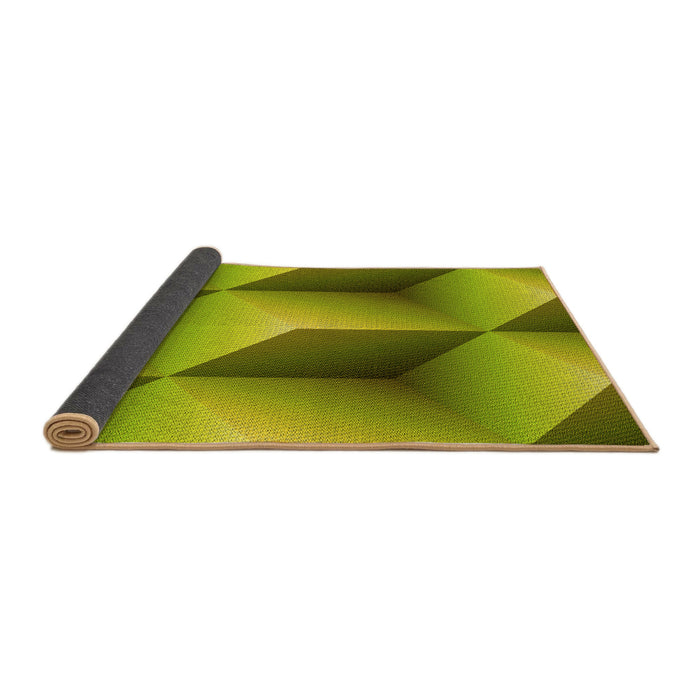 Thickness of Patterned Green Rug, pat3025yw
