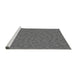 Sideview of Machine Washable Transitional Grey Gray Rug, wshpat3026gry